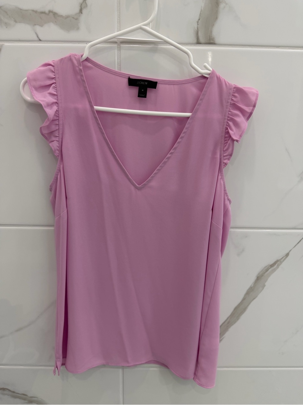 J. Crew Light Pink V-Neck Ruffle Sleeve Camisole